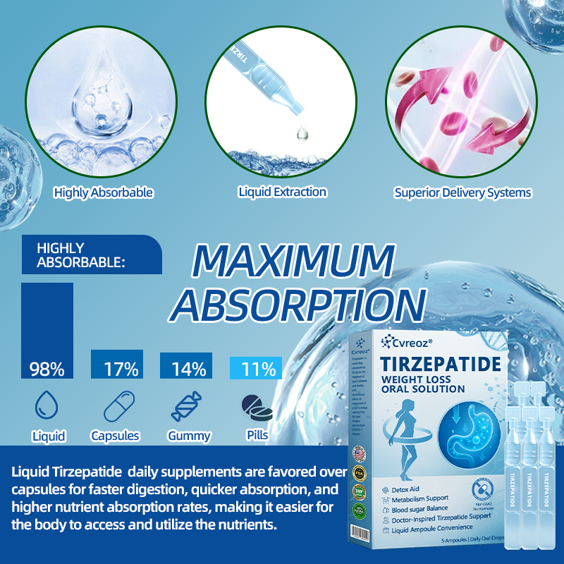 【Last Day Promotion 66% OFF🔥】 𝑪𝒗𝒓 𝒆𝒐𝒛® GLP-1-Tirzepatide Oral Solution 🇺🇸🏪visible effect, no side 7 days effects, suitable for all age groups🏆