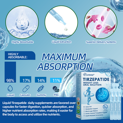 【Last Day Promotion 66% OFF🔥】 𝑪𝒗𝒓 𝒆𝒐𝒛® GLP-1-Tirzepatide Oral Solution 🇺🇸🏪visible effect, no side 7 days effects, suitable for all age groups🏆