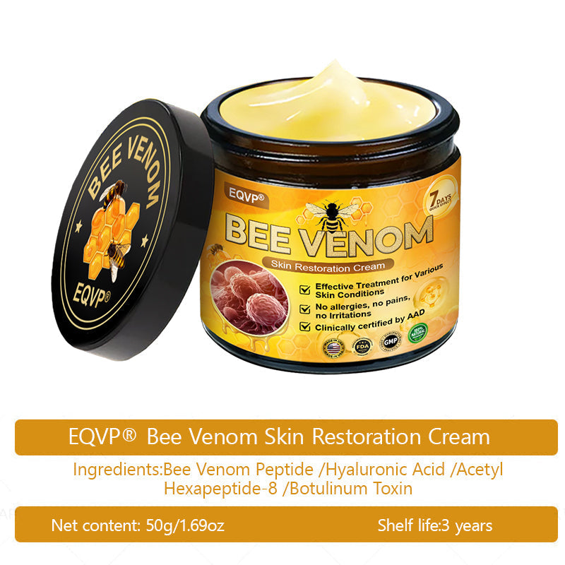 EQVP® 𝘽𝙀𝙀 𝙑𝙀𝙉𝙊𝙈 𝑺𝒌𝒊𝒏 𝑹𝒆𝒔𝒕𝒐𝒓𝒂𝒕𝒊𝒐𝒏 𝑪𝒓𝒆𝒂𝒎 –🐝 Anti-aging,Hydrating, Skin Repair, Even Tone, Acne and Dark Spot Treatment, Wart and Mole Removal, Psoriasis Relief