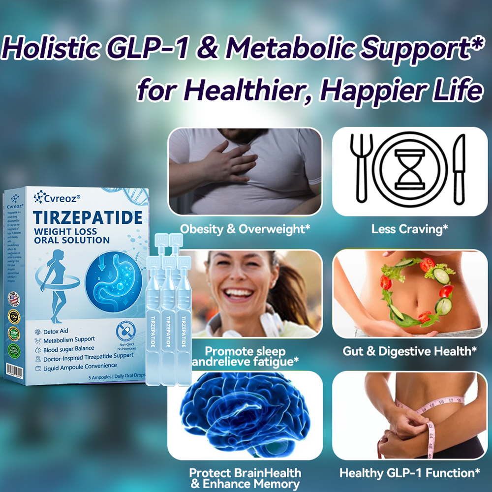 【Last Day Promotion 66% OFF🔥】 𝑪𝒗𝒓 𝒆𝒐𝒛® GLP-1-Tirzepatide Oral Solution 🇺🇸🏪visible effect, no side 7 days effects, suitable for all age groups🏆