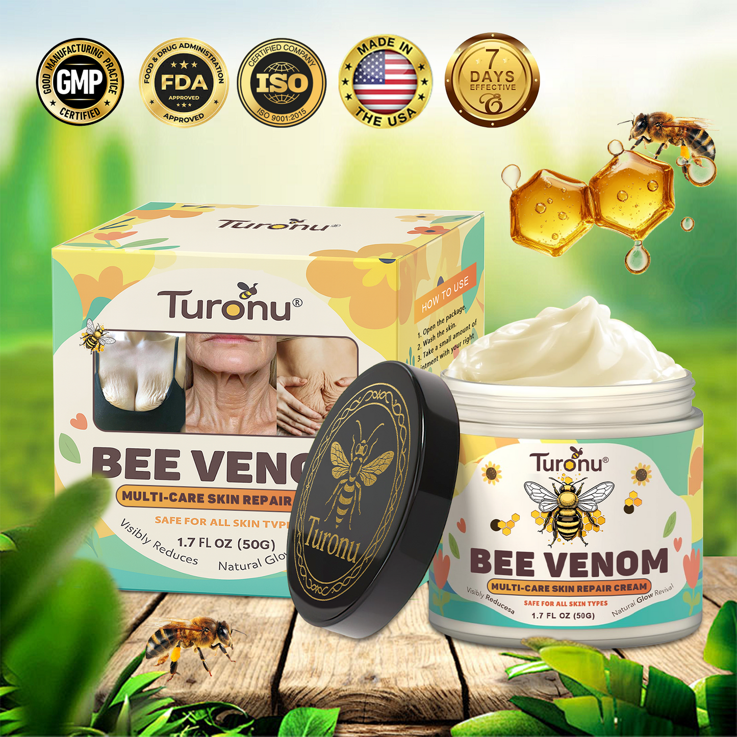 𝐓𝐮𝐫𝐨𝐧𝐮® Only 15 jars!!! Get an exclusive 30% OFF now 💰𝐁𝐞𝐞 𝐕𝐞𝐧𝐨𝐦 𝐌𝐮𝐥𝐭𝐢-𝐂𝐚𝐫𝐞 𝐒𝐤𝐢𝐧 𝐑𝐞𝐩𝐚𝐢𝐫 𝐂𝐫𝐞𝐚𝐦 |  See visible firming in just 7 days! ✔ Backed by our 90-day money-back guarantee🥇