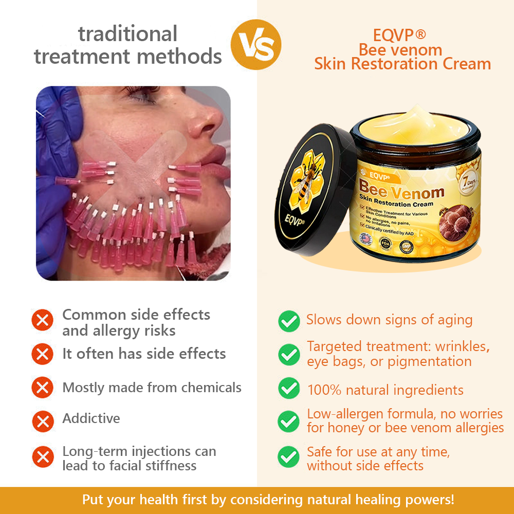 EQVP® 𝘽𝙀𝙀 𝙑𝙀𝙉𝙊𝙈 𝑺𝒌𝒊𝒏 𝑹𝒆𝒔𝒕𝒐𝒓𝒂𝒕𝒊𝒐𝒏 𝑪𝒓𝒆𝒂𝒎 –🌸 Anti-aging,Hydrating, Skin Repair, Even Tone, Acne and Dark Spot Treatment, Wart and Mole Removal, Psoriasis Relief